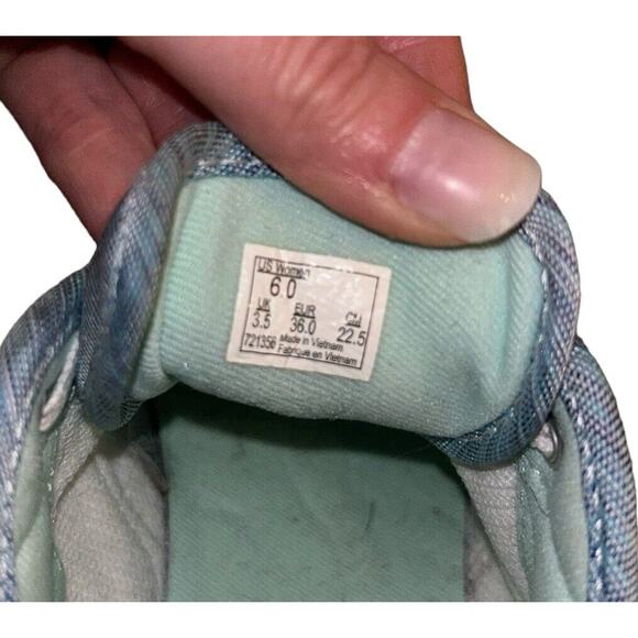 VANS Authentic Canvas Flat Sneakers Womens 6 US Shiny Light Blue/Light Green - Picture 6 of 9